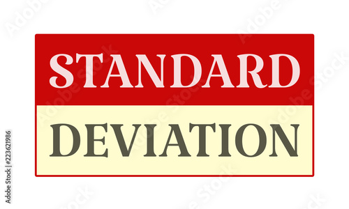 Standard Deviation - written on red card on white background