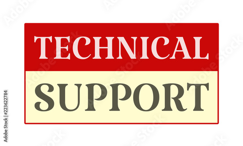 Technical Support - written on red card on white background