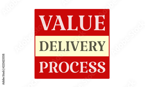 Value Delivery Process - written on red card on white background