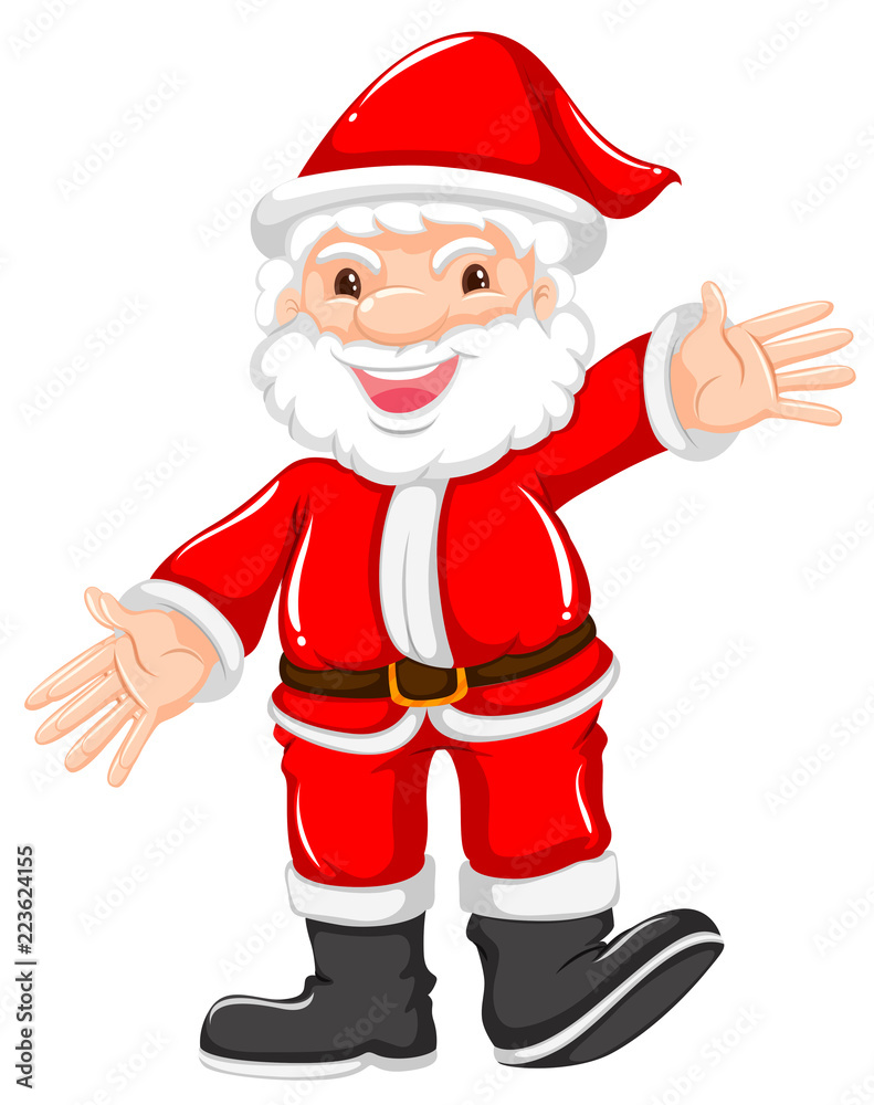 Happy santa in red suit