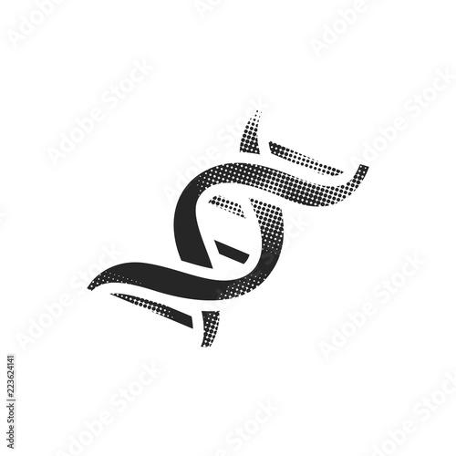 Halftone Icon - DNA strands