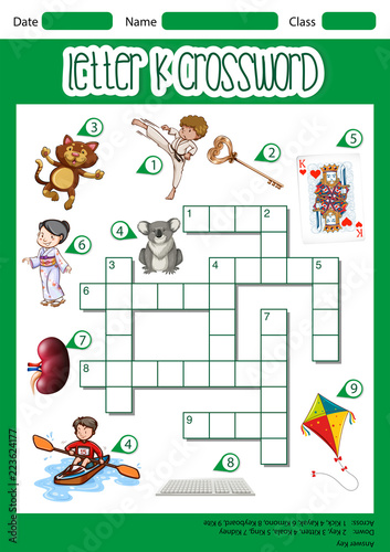 Letter k crossword concept