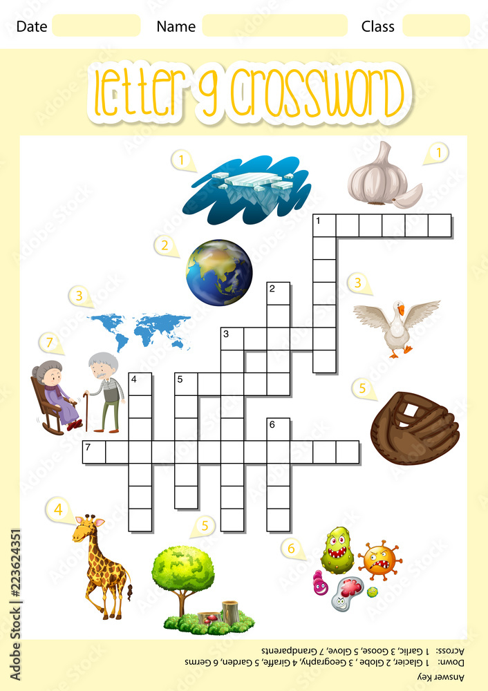 Fototapeta premium Letter G crossword concept