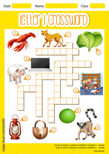 letter l crossword concept
