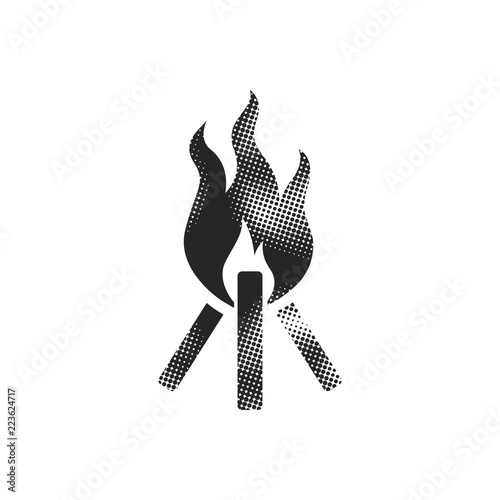Halftone Icon - Camp fire