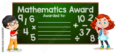 Mathematics award template concept