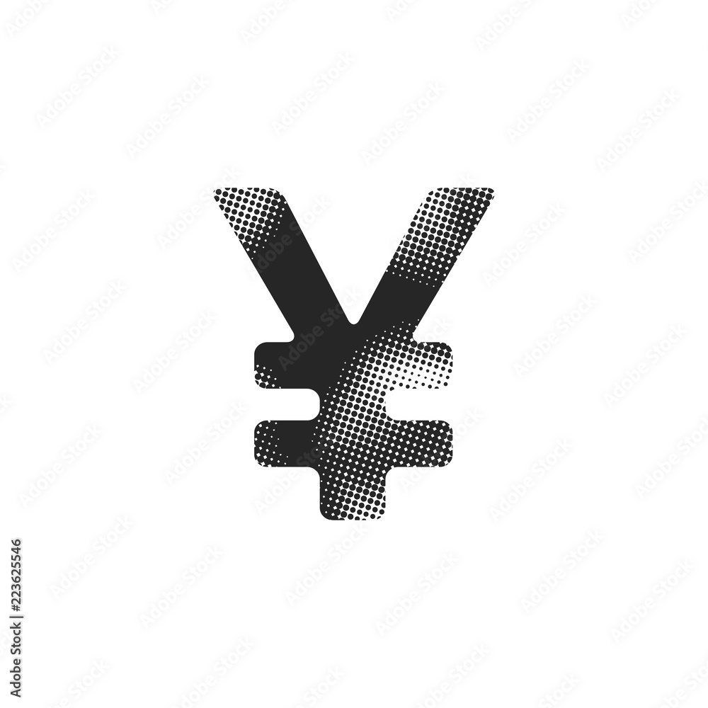 Fototapeta premium Halftone Icon - Japan Yen symbol