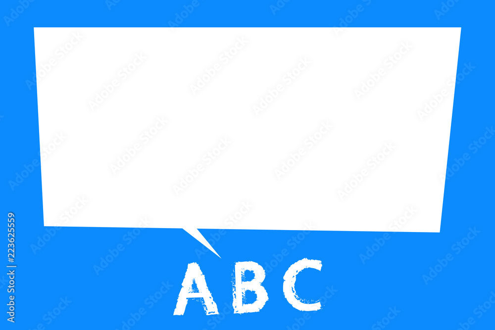 Flat design Vector Illustration Empty esp template copy text for Ad, promotion, poster, flyer, web banner, article. Blank Rectangular Speech Bubble with Tail pointing to three Letters A B C Flat design Vector Illustration Empty esp template copy text for Ad, promotion, poster, flyer, web banner, article. Blank Rectangular Speech Bubble with Tail pointing to three Letters A B C