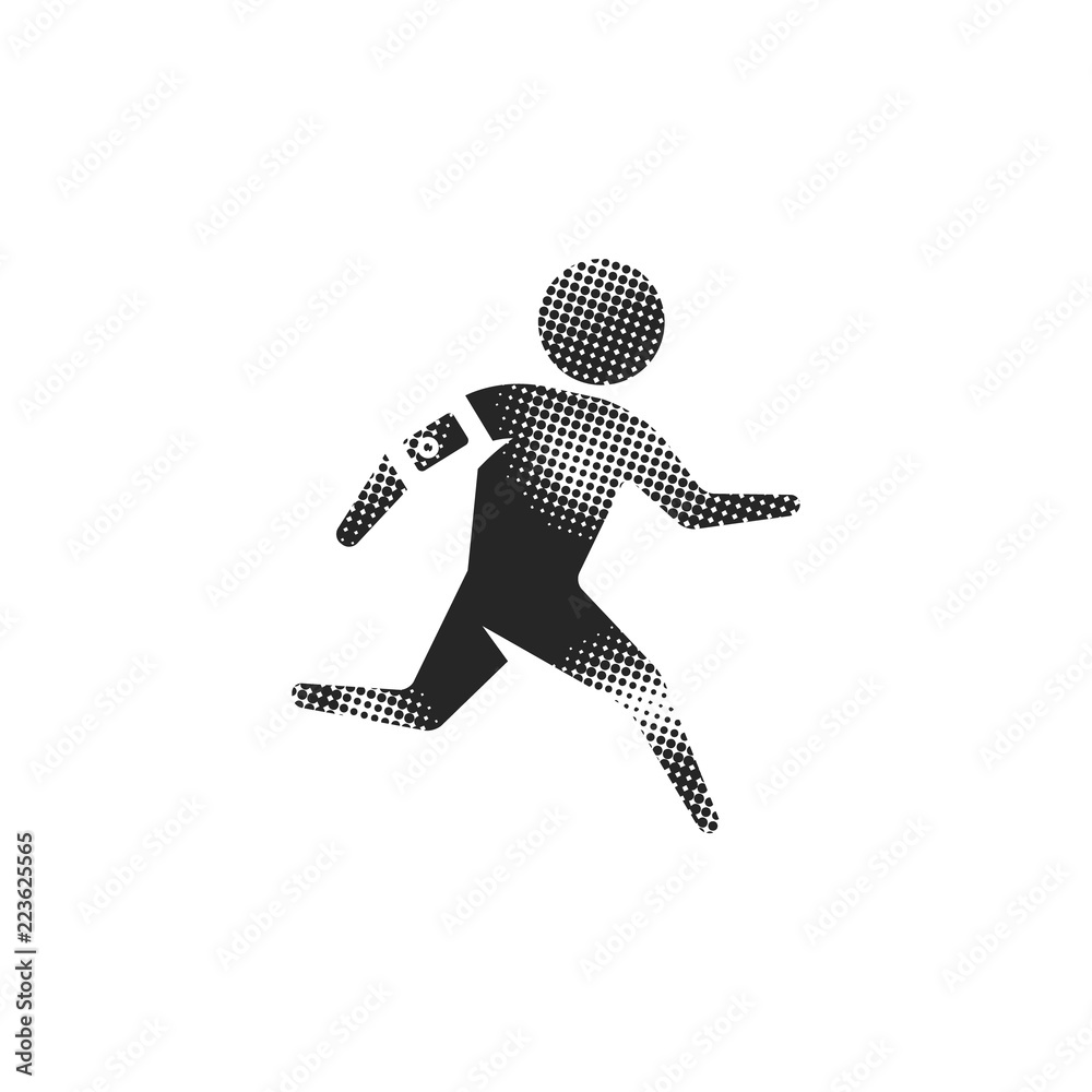 Halftone Icon - Running athlete Halftone Icon - Running athlete
