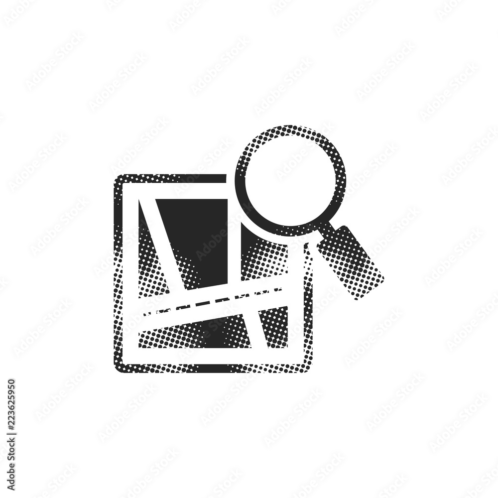 Halftone Icon - Road map Halftone Icon - Road map