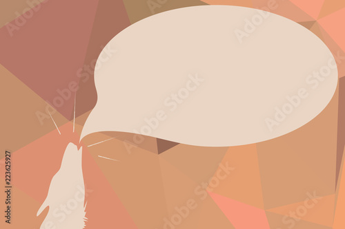 Flat design business Vector Illustration concept Empty template space text For promotion website and advertising Ad. Contour shape of Wolf Head Pointing upward Howling Fiercely Speech Bubble