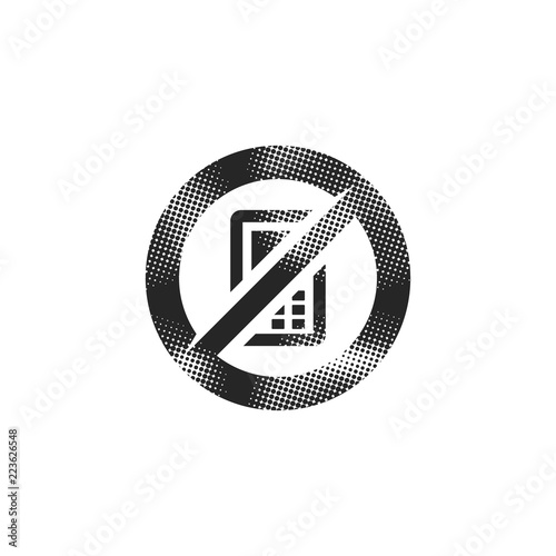 Halftone Icon - Phone restriction area