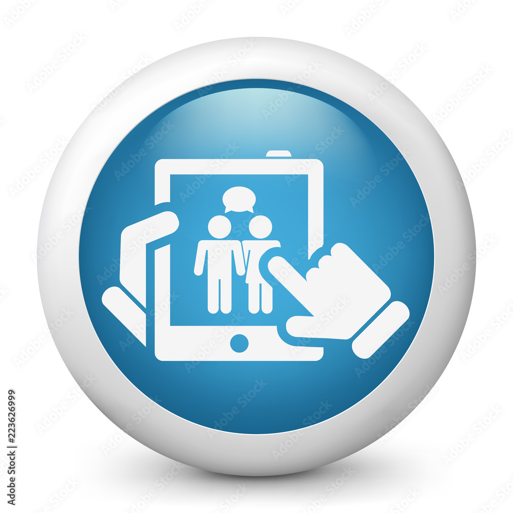 Chat on tablet concept icon Chat on tablet concept icon