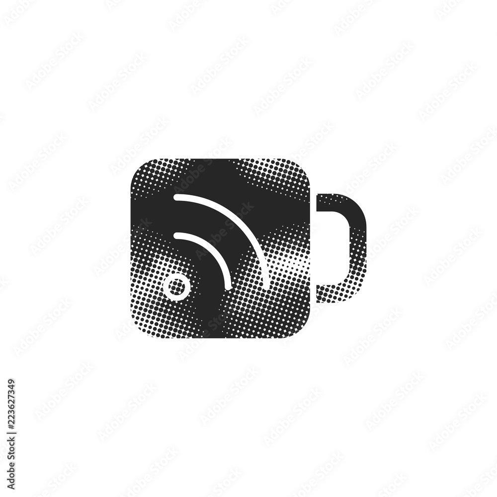 Halftone Icon - RSS Feed cup