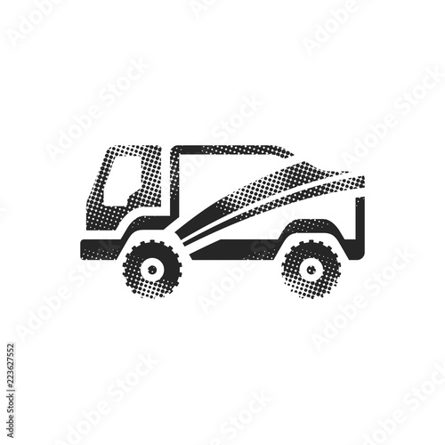 Halftone Icon - Rally truck