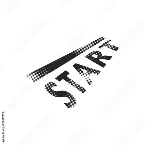 Halftone Icon - Starting line