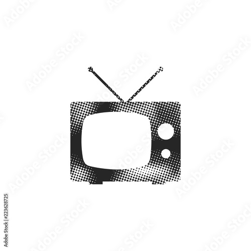 Halftone Icon - Television