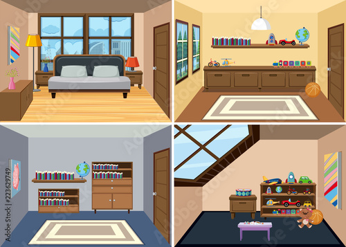 A set of room interior background
