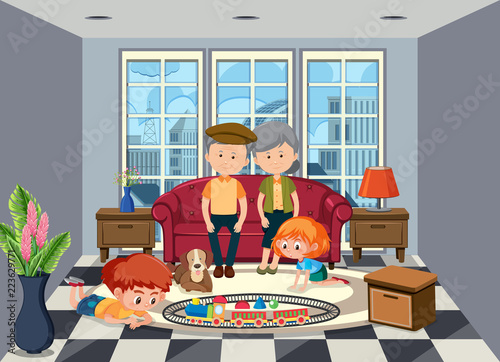 Grandparent taking care of grandchildren