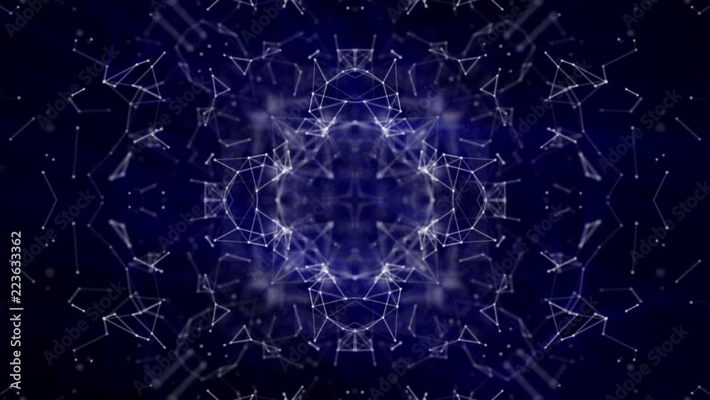 an abstract pattern of light moving particles emitted by a blue glow. 3D rendering an abstract pattern of light moving particles emitted by a blue glow. 3D rendering