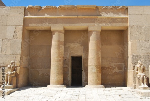 Entrance to the Mortuary Temple of Khufu, Giza, Cairo, Egypt, Africa