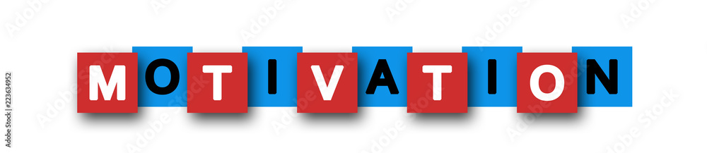 Motivation - letters written in beautiful boxes on white background Motivation - letters written in beautiful boxes on white background