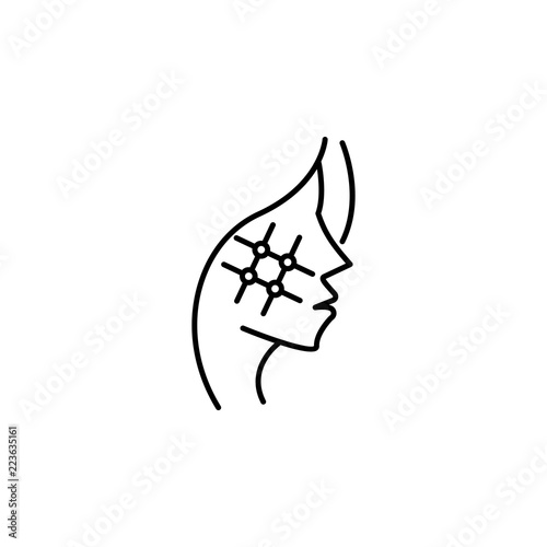 Face marking anti aging icon. Element of beauty and anti aging icon for mobile concept and web apps. Thin line Face marking anti aging icon can be used for web and mobile