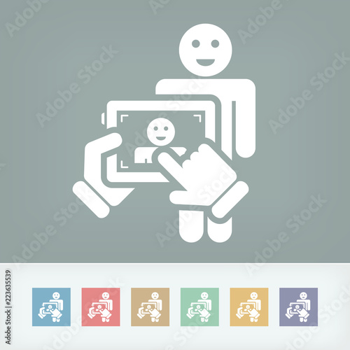 Touch device mobile photo portrait concept