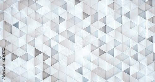 White triangle tiles pattern, 3d rendering background. 4K loop video, Ultra HD resolution.
