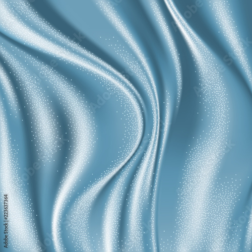 Luxury light blue satin smooth fabric background for celebration, ceremony, event invitation card or advertising poster