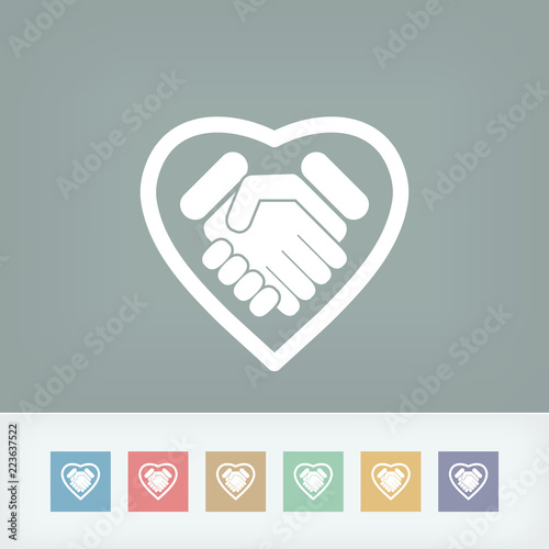 Love handshake minimal icon