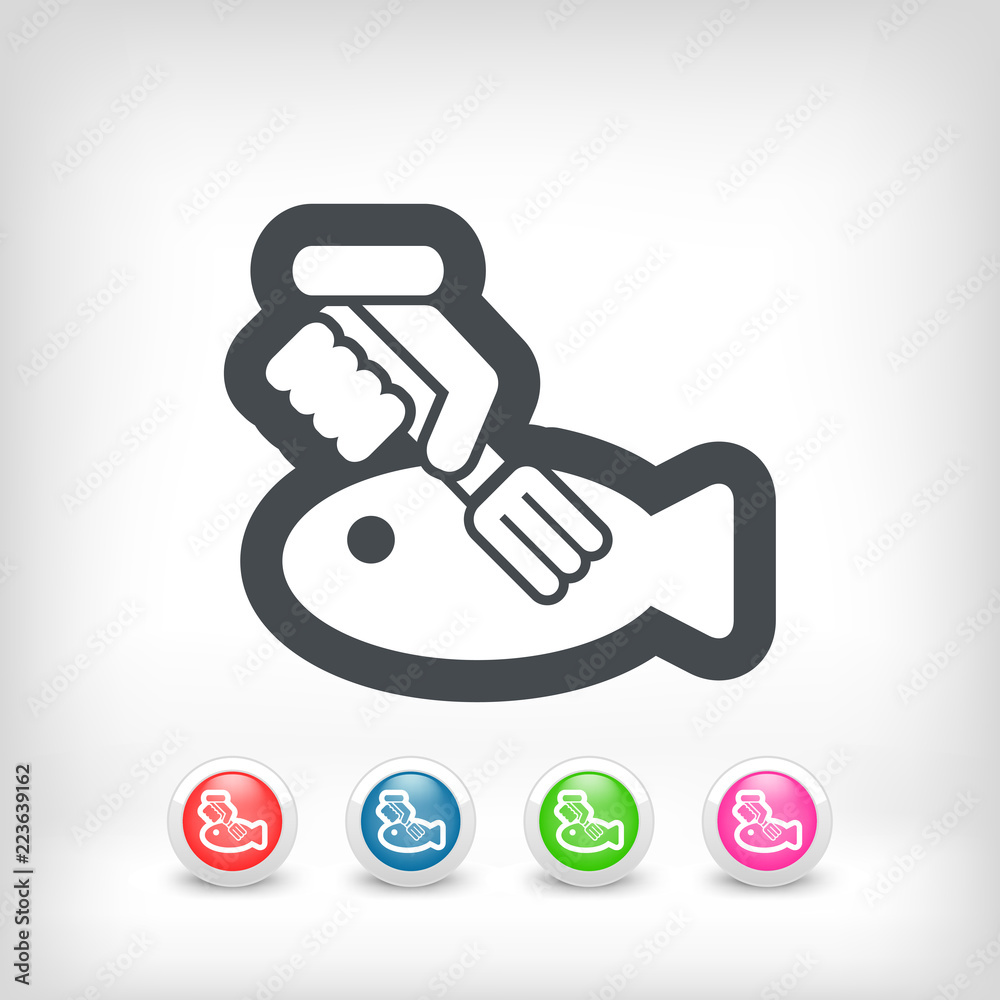 Fish eating icon Fish eating icon
