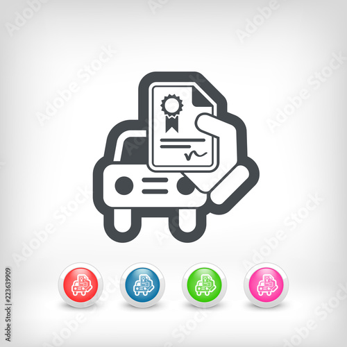 Car certificate icon