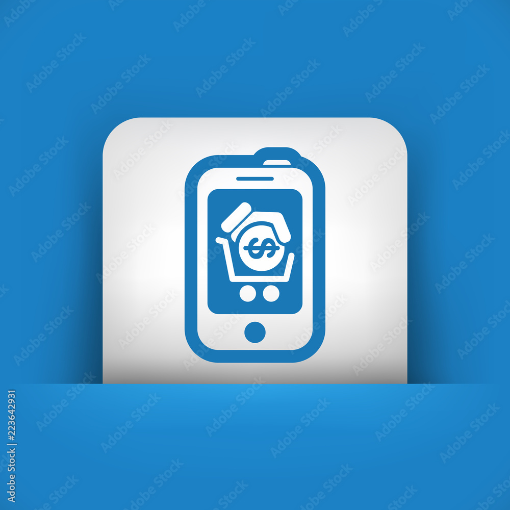 Smartphone cart icon Smartphone cart icon