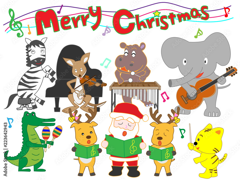 Fototapeta premium 動物園のクリスマスコンサート