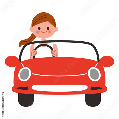 車を運転する女性