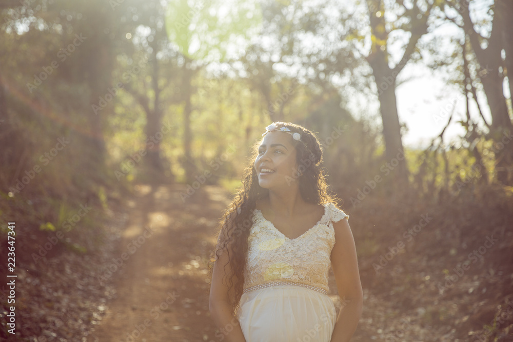 Beautiful woman enjoying field Beautiful woman enjoying field