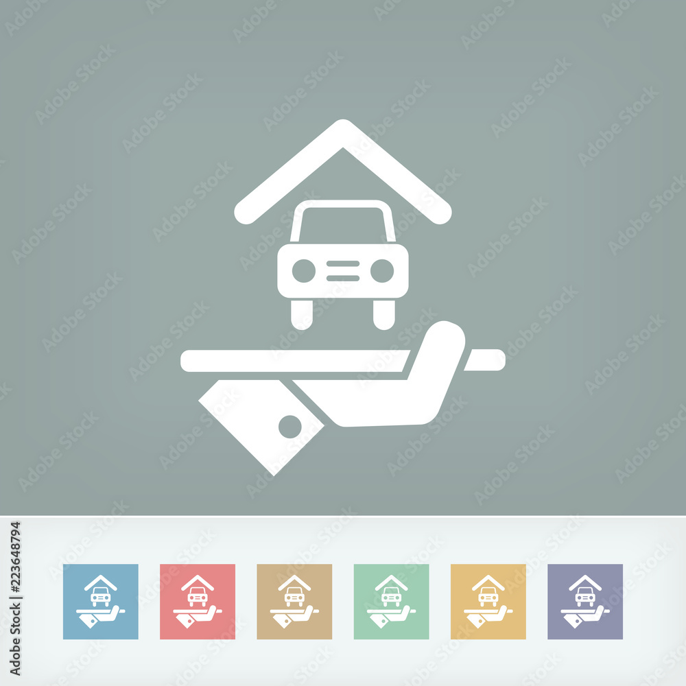 Hotel icon. Car parking.