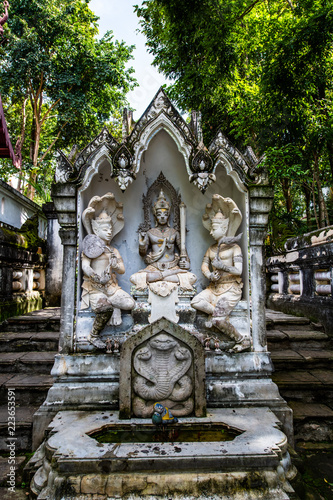 Thai style Angel statue in Analyo Thipayaram temple photo