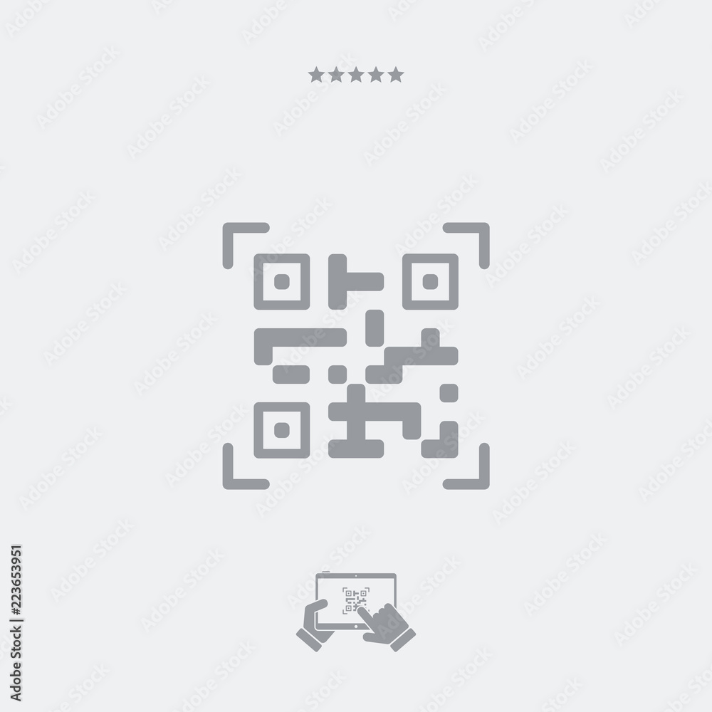 QR code icon, QR code vector, QR code symbol, QR code design, QR code app,  QR code illustration, QR code JPG, QR code picture, QR code button, QR code  link. Stock Vector