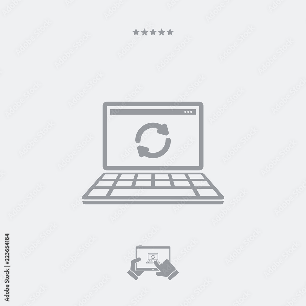 Refresh computer flat icon Refresh computer flat icon