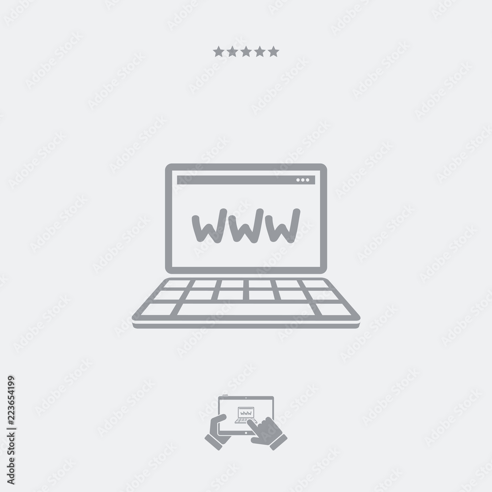 Web computer flat icon