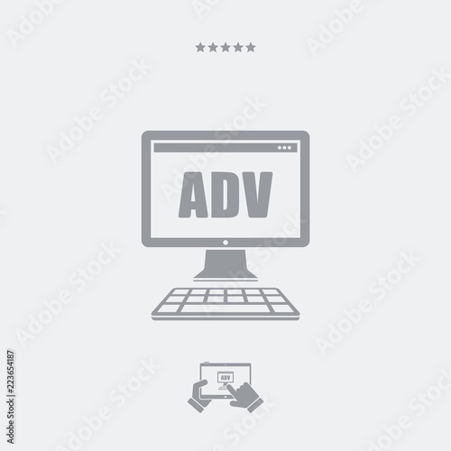 Computer advertising flat icon