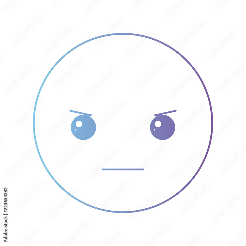 cartoon angry head kawaii character