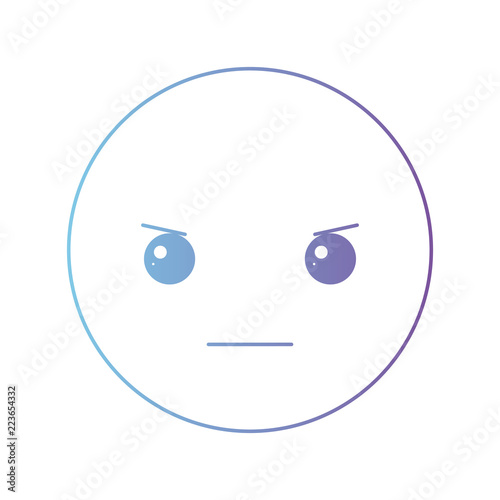 cartoon angry head kawaii character