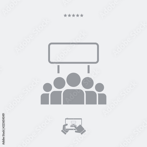 Protest crowd flat icon