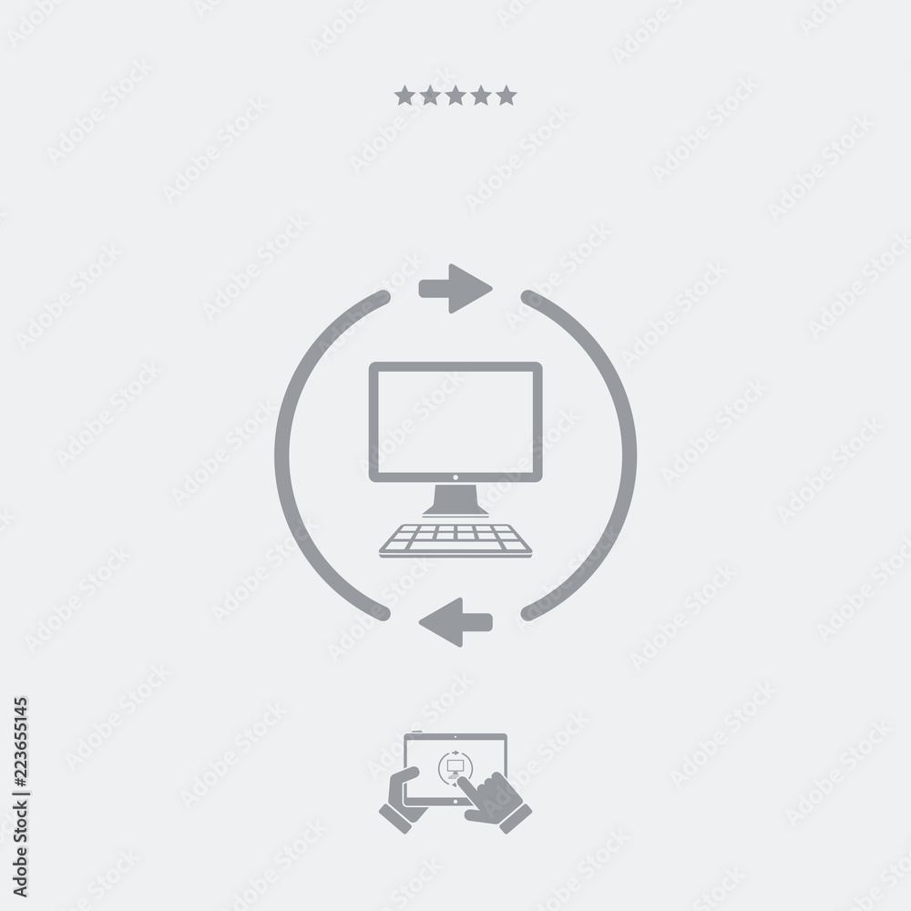 Computer synchronization flat icon Computer synchronization flat icon