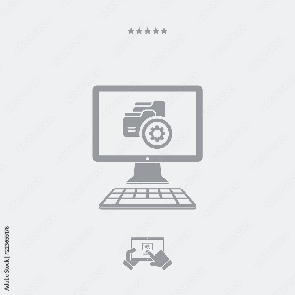 Folders process flat icon Folders process flat icon
