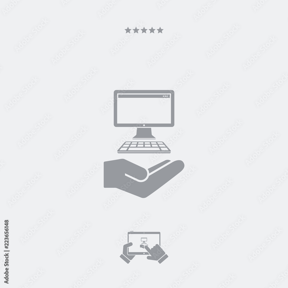 Service offer - Computer assistance - Minimal icon Service offer - Computer assistance - Minimal icon