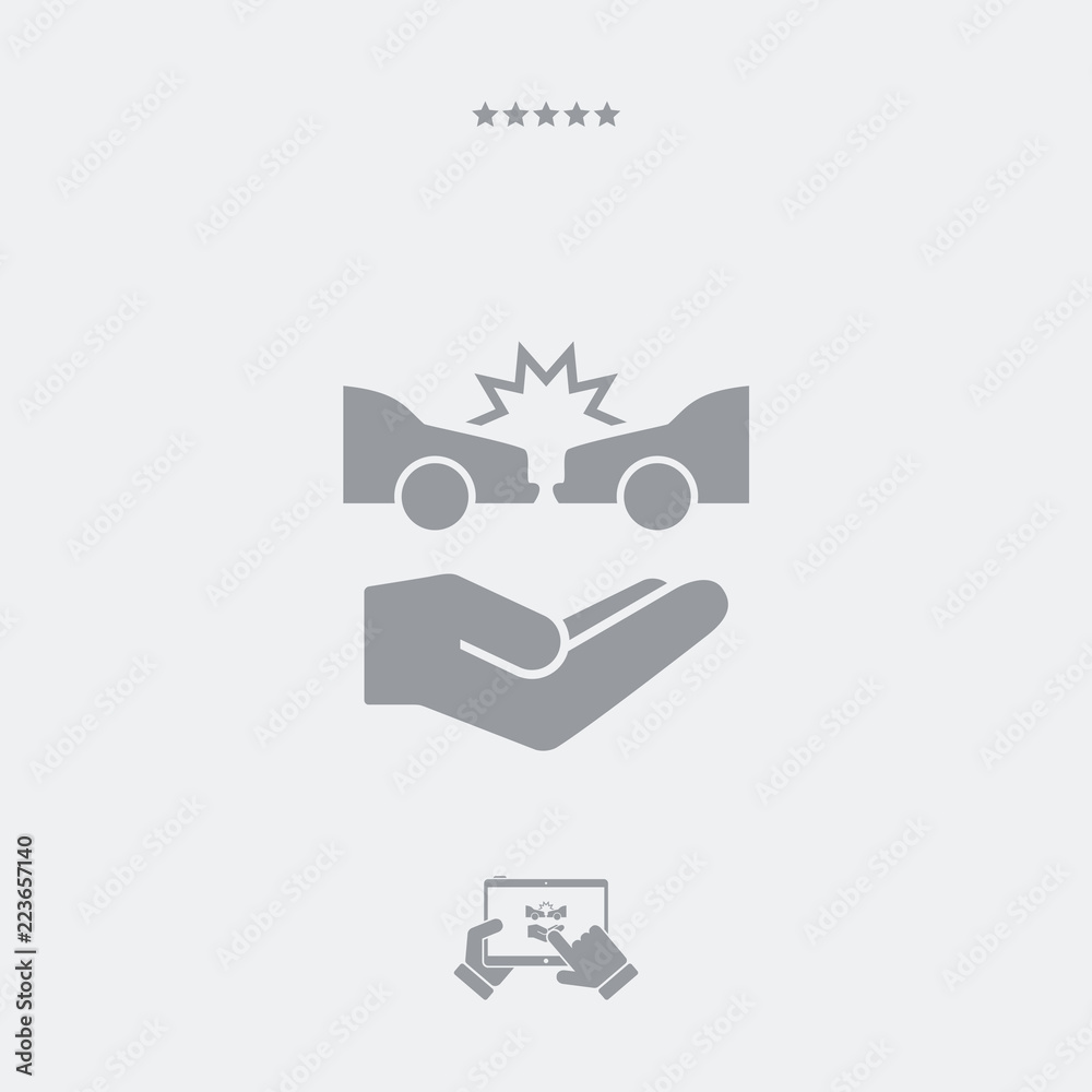 Car crash - Vector web icon Car crash - Vector web icon